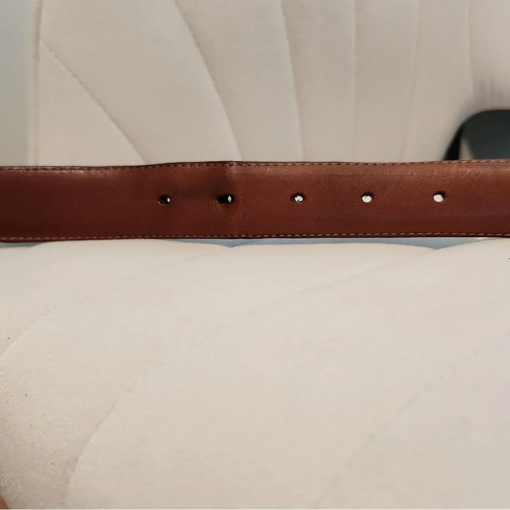 Coach‎ Mens Genuine Leather Burgundy Belt Size 36 Classic Office Brass Preppy